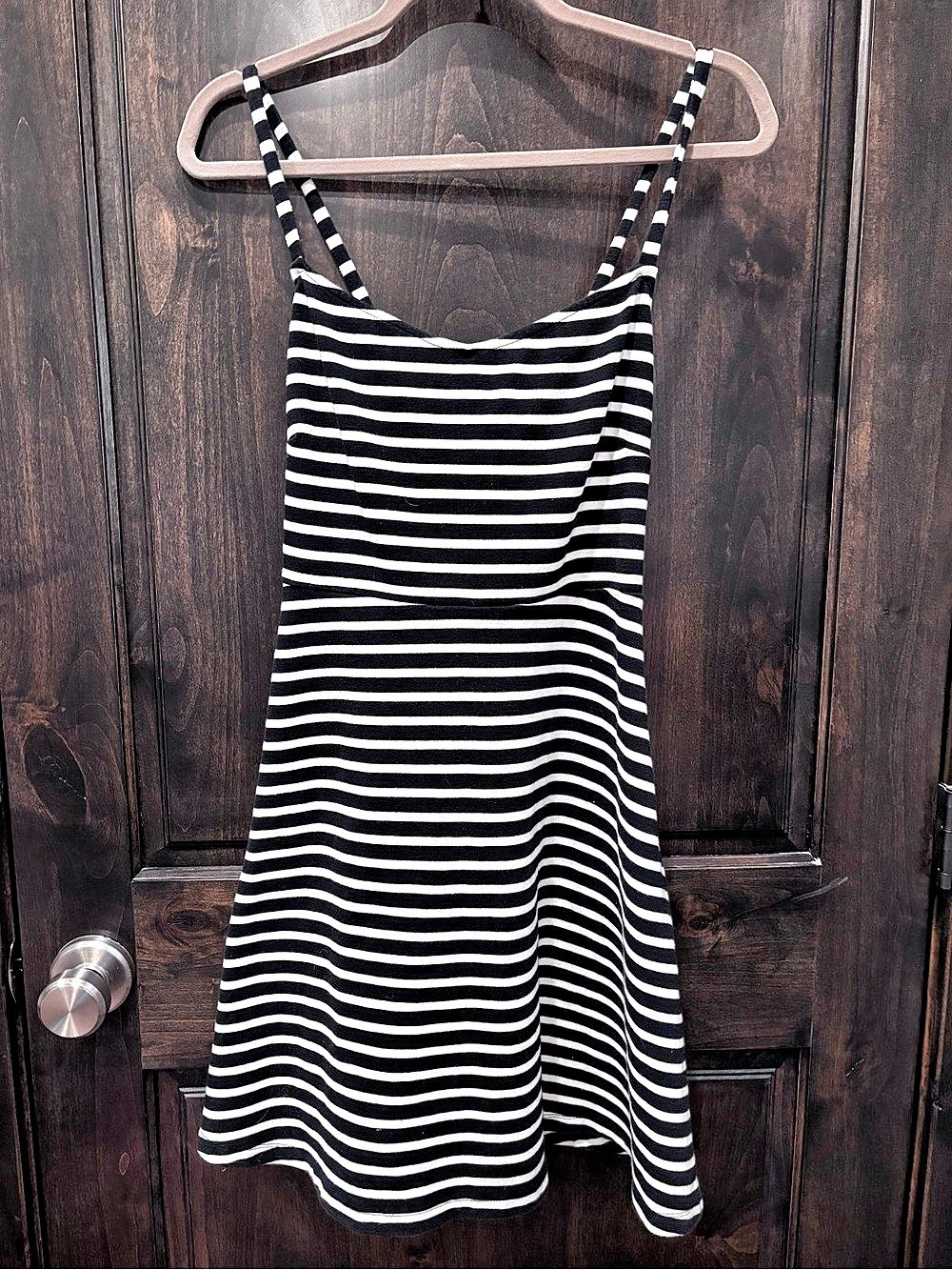 Old Navy Striped Dress Black & White Large